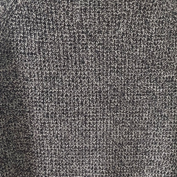 ROOTS CABIN Cotton Crew Neck Sweater Rounded Hem Salt & Pepper L - Picture 7 of 8